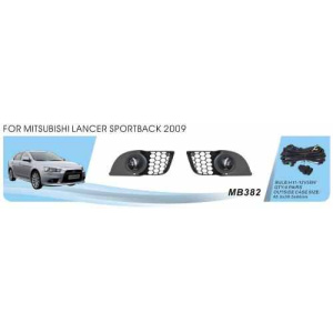 Фари дод. модель Mitsubishi Lancer Sportback 2008-15/MB-382/H11-12V55W/ел.проводка