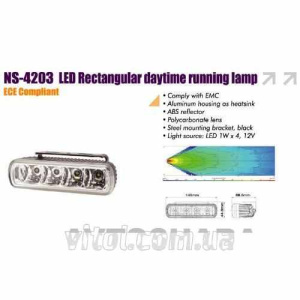 Фари доп / денного світла NS-4203 DRL 2x4W / 12V / 145 * 45mm