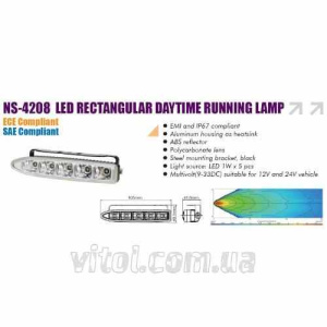 Фари доп / денного світла NS-4208 DRL 2x5W / 9V-33V / 165 * 40mm