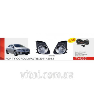 Фары дополнительные модель для Тойота Corolla 2010-/TY-422C-W/эл.проводка